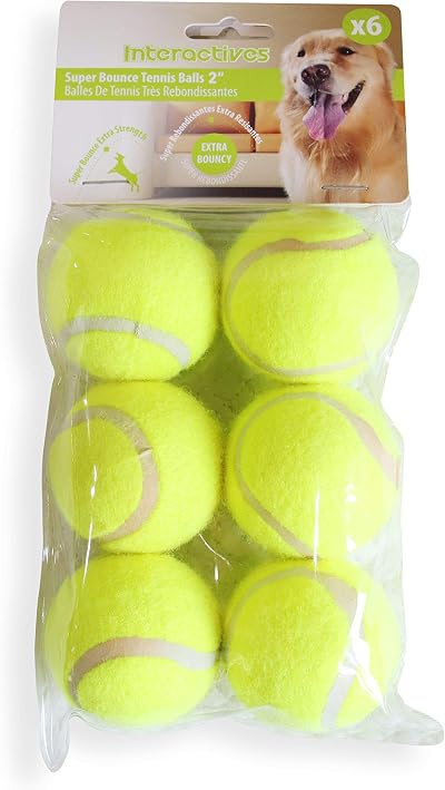 Pet Prime Dog Tennis Balls 2in 6ct for Ball Launcher Green Non-Toxic