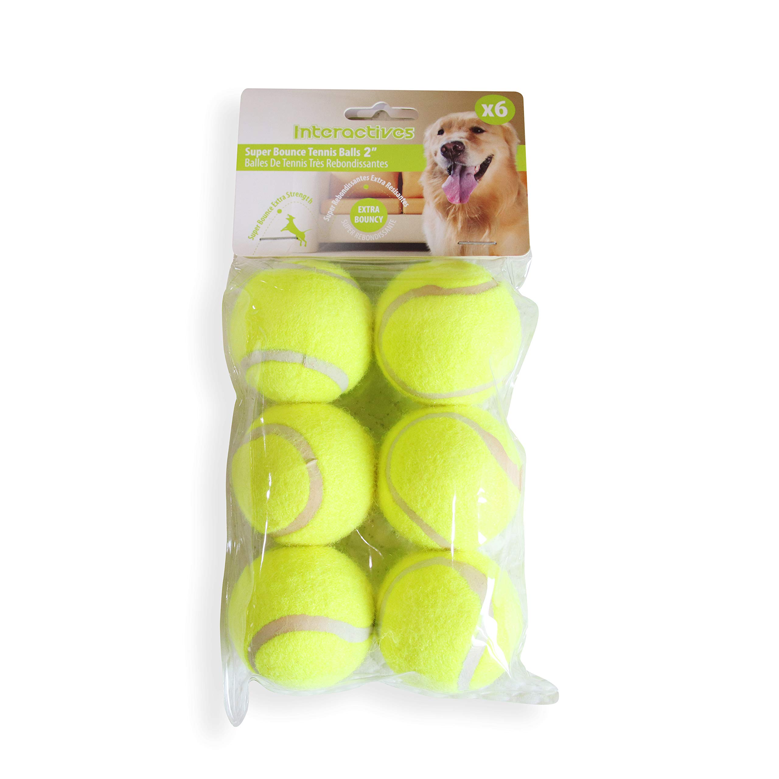 pet prime Dog Tennis Balls 2" X 6 PCS Automatic Ball Launcher Tennis Ball Suitable for Mini Dog Ball Launcher