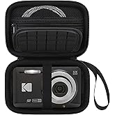 Elonbo Camera Carrying Case for KODAK PIXPRO FZ55 / FZ53 / FZ45 / FZ43 16MP Digital Camera, Vlogging Camera Storage Holder Travel Bag, Mesh Bag Fits Batteries, Cable, Memory Card, Card Reader, Black