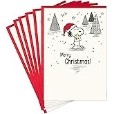 Hallmark Peanuts Christmas Cards (6 Cards with Envelopes) Snoopy and Woodstock