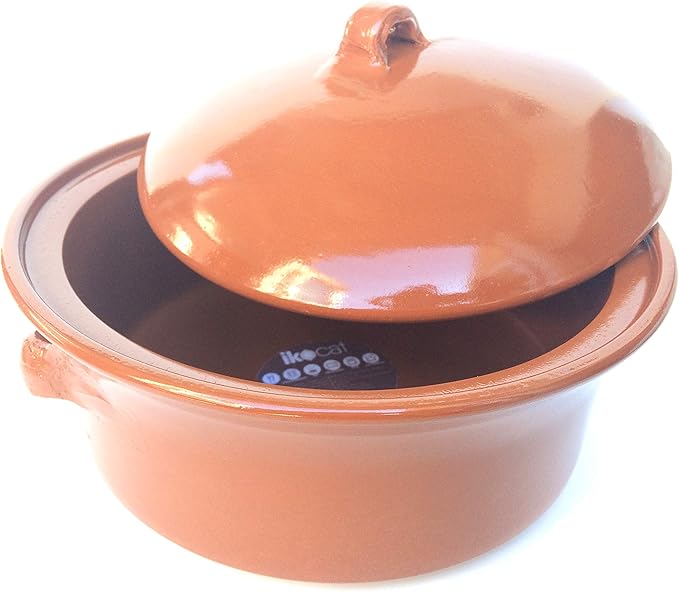 Ikocat® Cocotte en Terre Cuite diamètre 32cm, marmite Artisanale apte vitrocéramique Amazon.fr