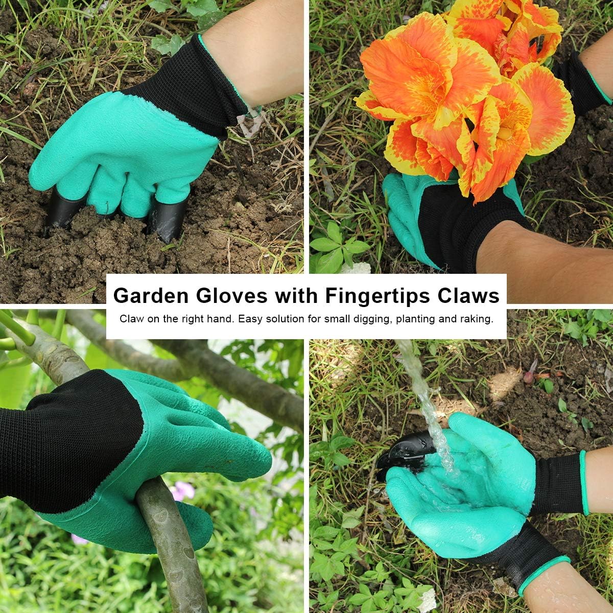 Aladom Garden Tools Set 10 Pieces, Gardening Kit with Heavy Duty Aluminum Hand Tool and Digging Claw Gardening Gloves for Men Women, Green : Garden & Outdoor