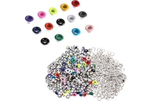 STYQUENZER 210 Set 3mm Metal Eyelets for Paper Crafts 1/8inch, Colored Eyelets Grommets with Washers, Round Eyelet Grommets for Paper Crafting, Scrapbooking Card Making, Fabric Leather Craft, Shoes Clothes