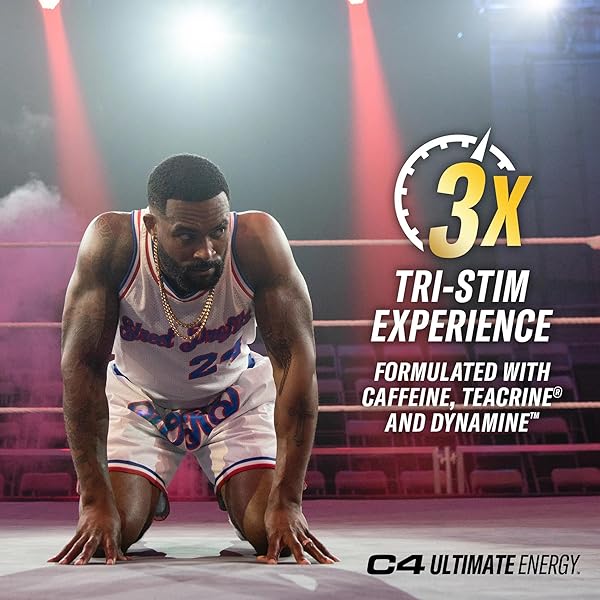 CELLUCOR C4 ULTIMATE X WWE | PRE WORKOUT SUGAR FREE ENERGY DRINK | TRI-STIM EXPERIENCE WITH 300MG CAFFEINE + TEACRINE + DYNAMINE | BERRY POWERBOMB | 16OZ (PACK OF 12)