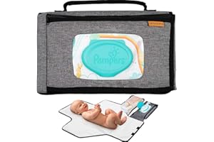 liuliuby Smart Changing Kit - Portable Diaper Changing Pad with Wipes Dispenser Pocket - Extra Large Mat for Baby and Toddler…