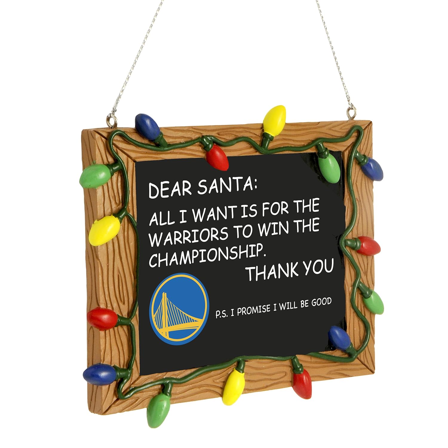 FOCO Golden State Warriors Resin Chalkboard Sign Ornament
