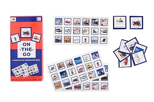 Prism Edutives On The Go Clue Based Pictorial On Means Of Transport And Communication Bingo (Blue and Pink)