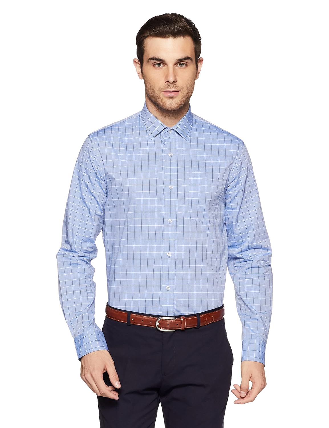 arrow men's checkered slim fit formal shirt