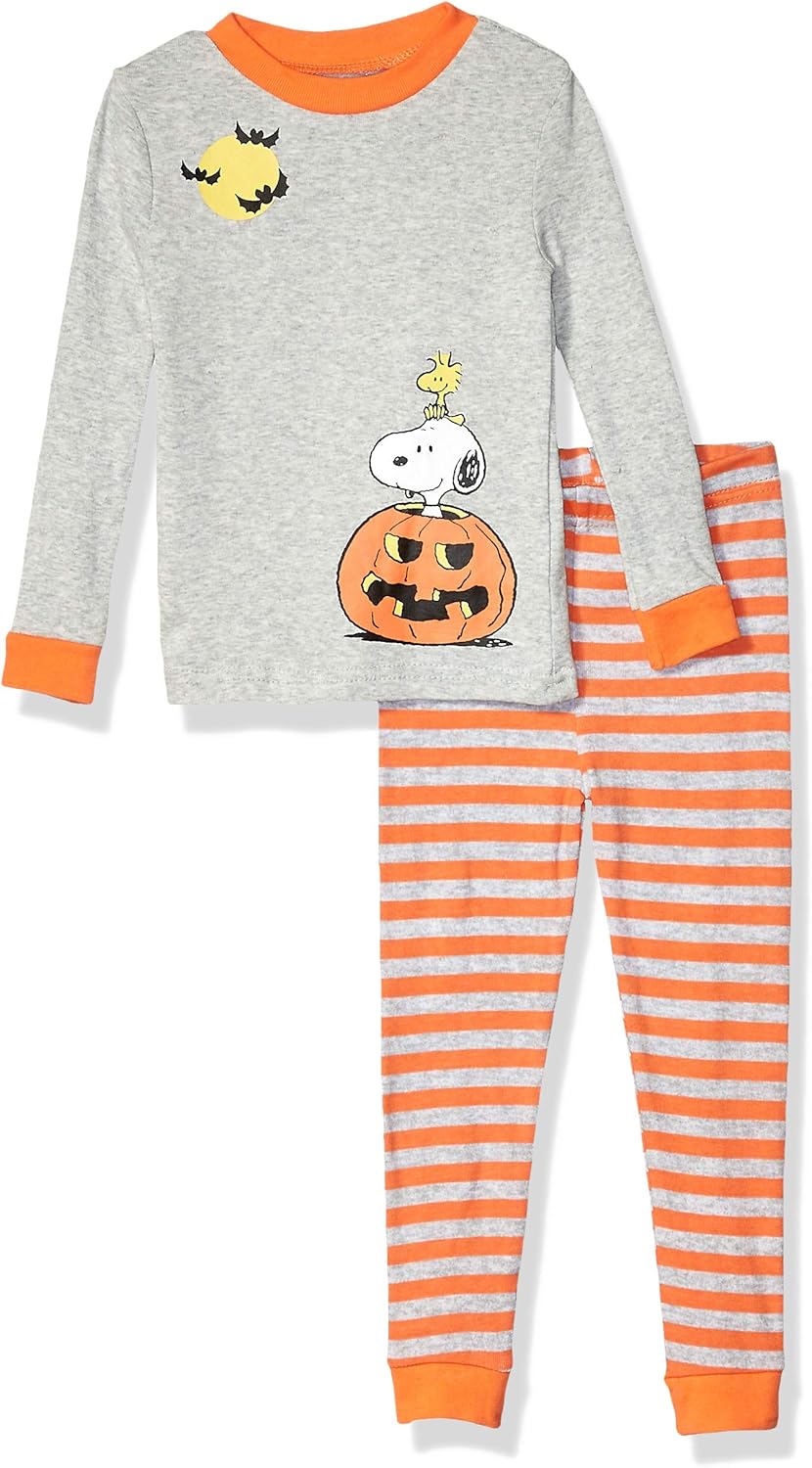 Peanuts Girls Snoopy Kids Unisex Halloween Holiday 2 Piece Cotton Snug