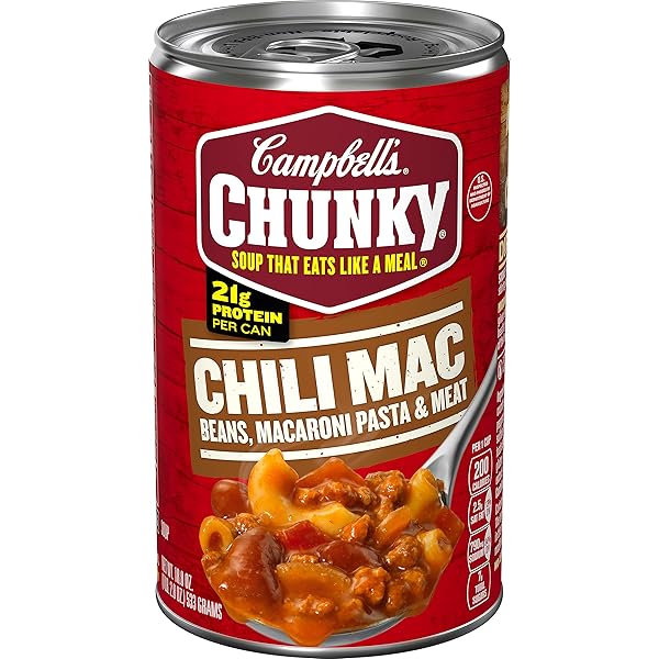CAMPBELL’S CHUNKY SOUP, CHILI MAC SOUP, 18.8 OUNCE CAN