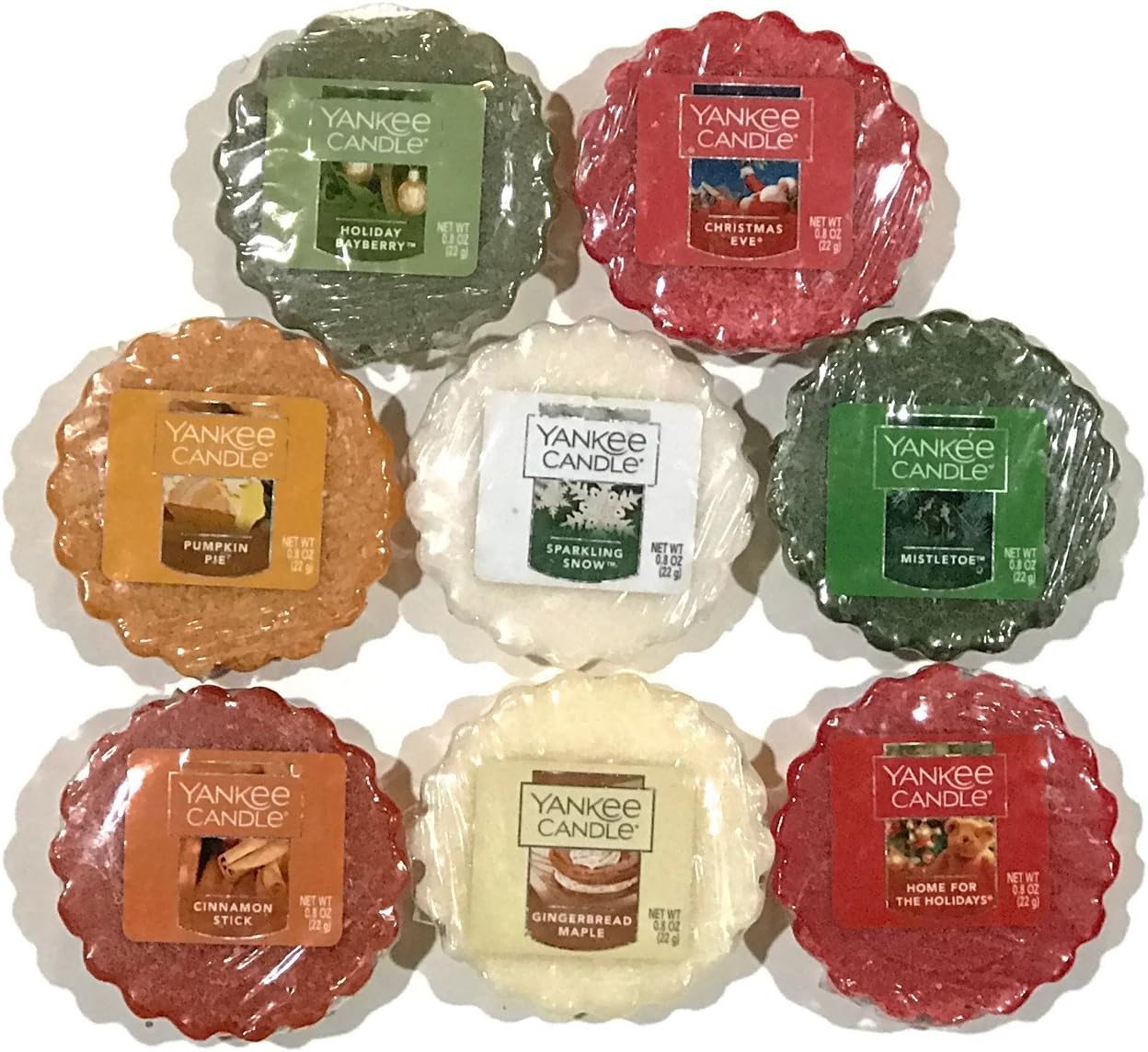 Yankee Candle Tarts Wax Melts Sampler Pack, Winter/Holiday Scents (8 Pack)
