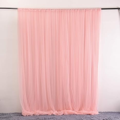 Amazon Com Coral Pink Tulle Backdrop Curtain For Wedding Baby