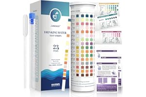 AESCULIX All-New 23 in 1 Drinking Water Testing Kit 158 Strips,Well Water Testing Kit & Water Test Strip for House Water for Hardness，Chlorine,Copper,Iron,Lead,pH and More