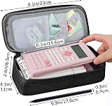 WEMATE Large Pencil Case Canvas 5 Compartments 9x4.3x2.4in Black view 5