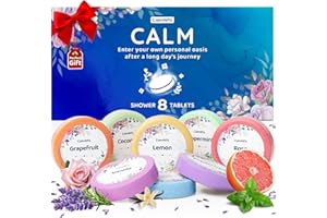CalmNFiz Shower Steamers Aromatherapy 8 Pack - Christmas Stocking Stuffers & White Elephant Gifts for Women, Men, Adults - Travel Essentials & Self Care Gifts for Relaxation of Home, Hotel & Gym
