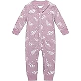Owlivia Organic Cotton Baby Boy Girl Zip up Sleep 'N Play Pjs, Footless, Long Sleeve