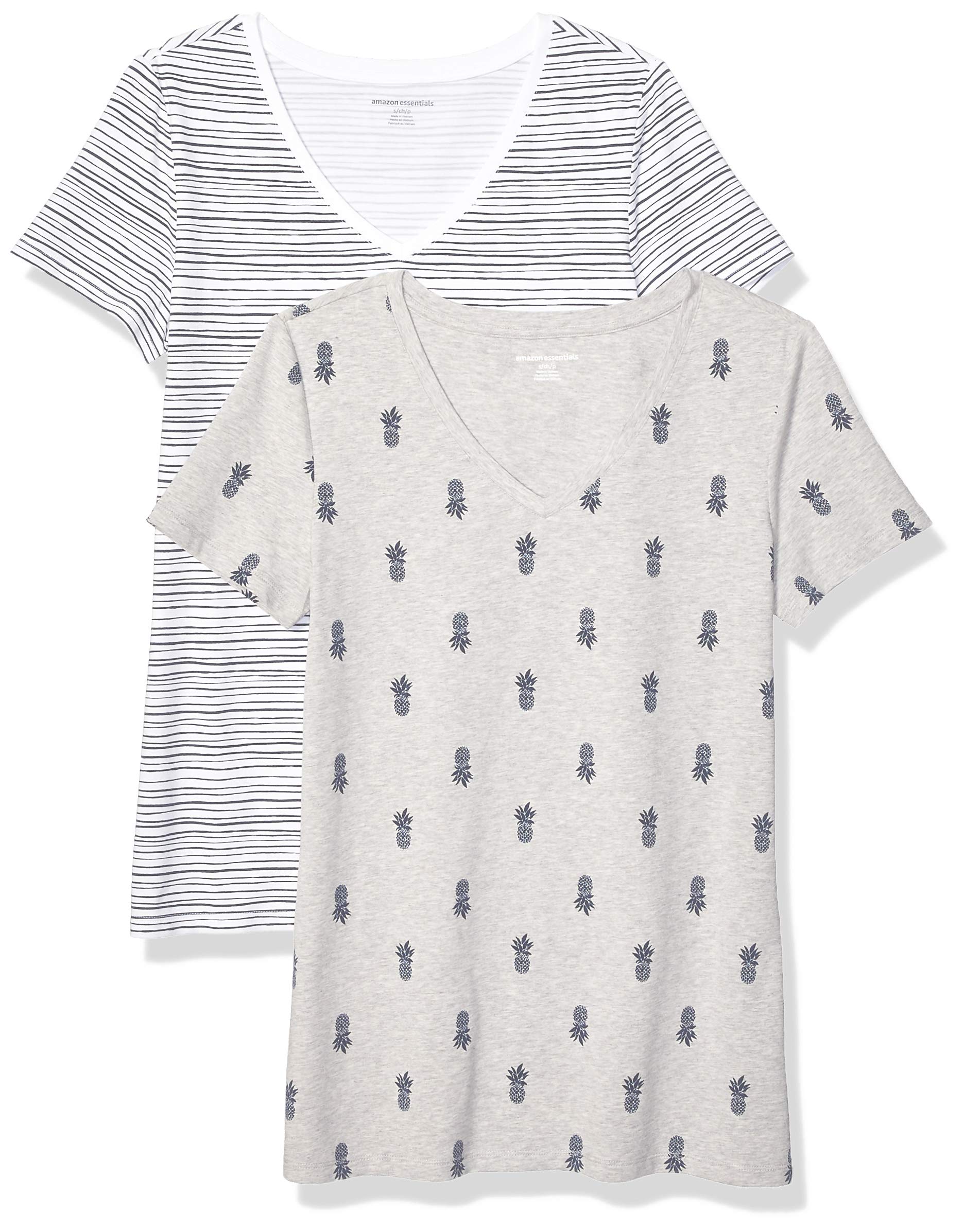 Amazon Essentials Women's 2Pack ClassicFit ShortSleeve VNeck T