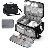Breast Pump Bag Fit for Spectra S1 and S2, Wearable Breast Pump Bags with Milk Pack, Pumping Bag with Waterproof Mat for Pump Accessories, Bottle Bags for Travel and Family, Black