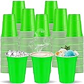 cssopenss 120 Pcs Green Plastic Cups st. patrick's day plastic Disposable cups 12 oz green Party Cups for drinking Tastings served Snacks Barbecues Picnics