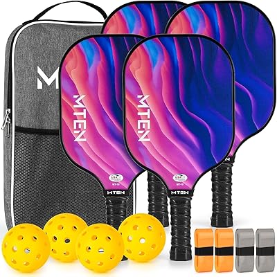 Pickleball Paddles, USAPA Approved Fiberglass Surface Pickleball Set with Pickleball Rackets, Pickleball Paddles Set ​for Men Women