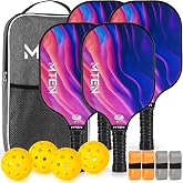 MTEN Pickleball Paddles Set of 2/4/1, USAPA Approved Fiberglass Rackets | Lightweight Set for Men, Women, Beginners &amp; Intermediate