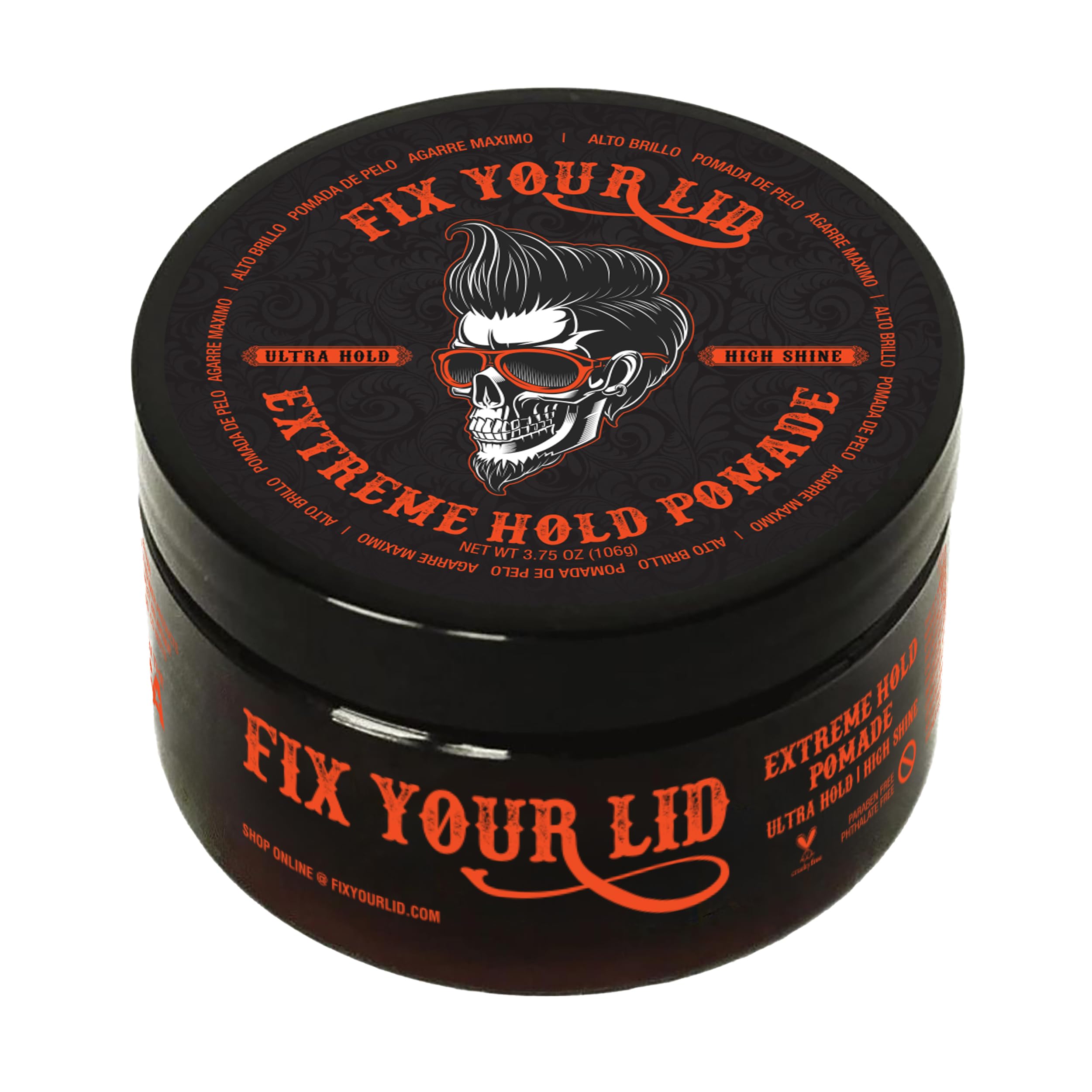 Photo 1 of Fix Your Lid Extreme Hold Hair Pomade For Men - High Shine Water Based Hair Gel 3.75 oz - Easy To Wash Out