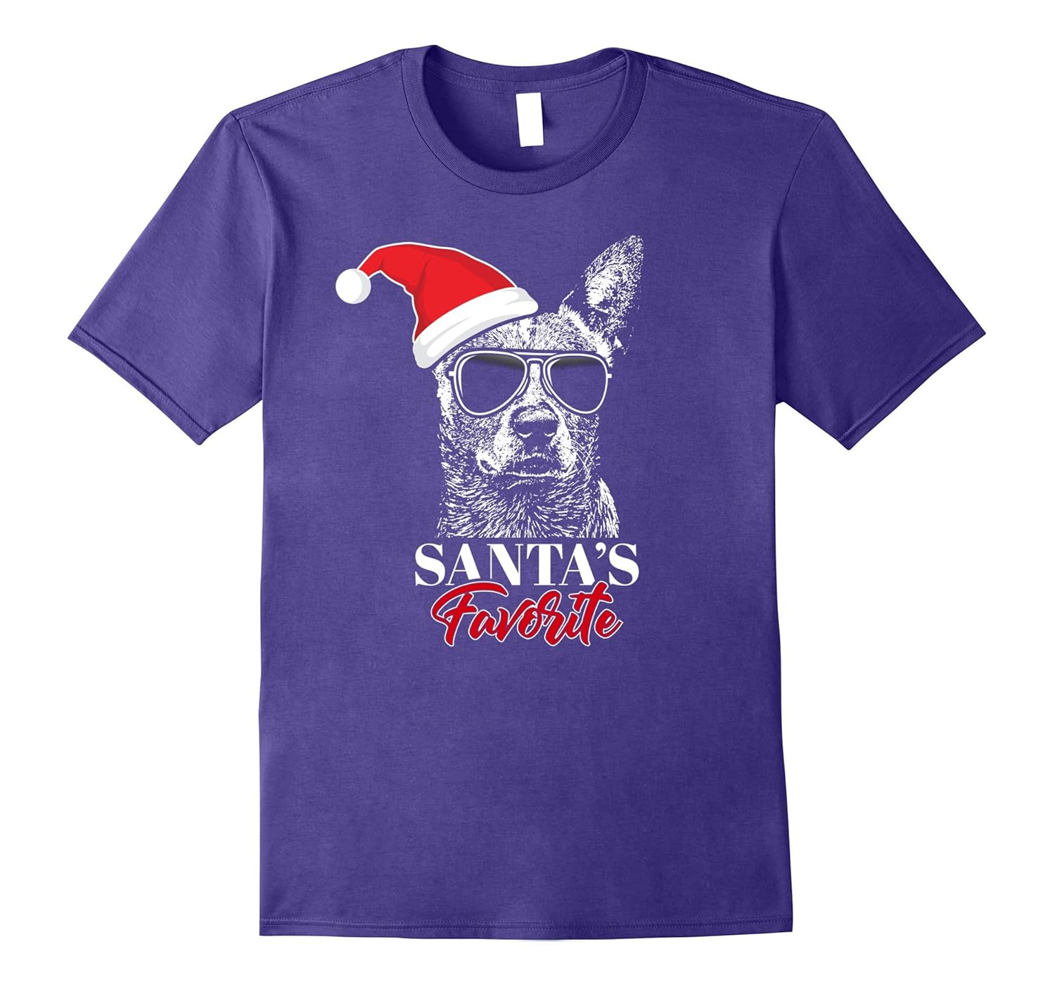 Australian Cattle Dog Santa's Favorite Christmas T-Shirt-ANZ