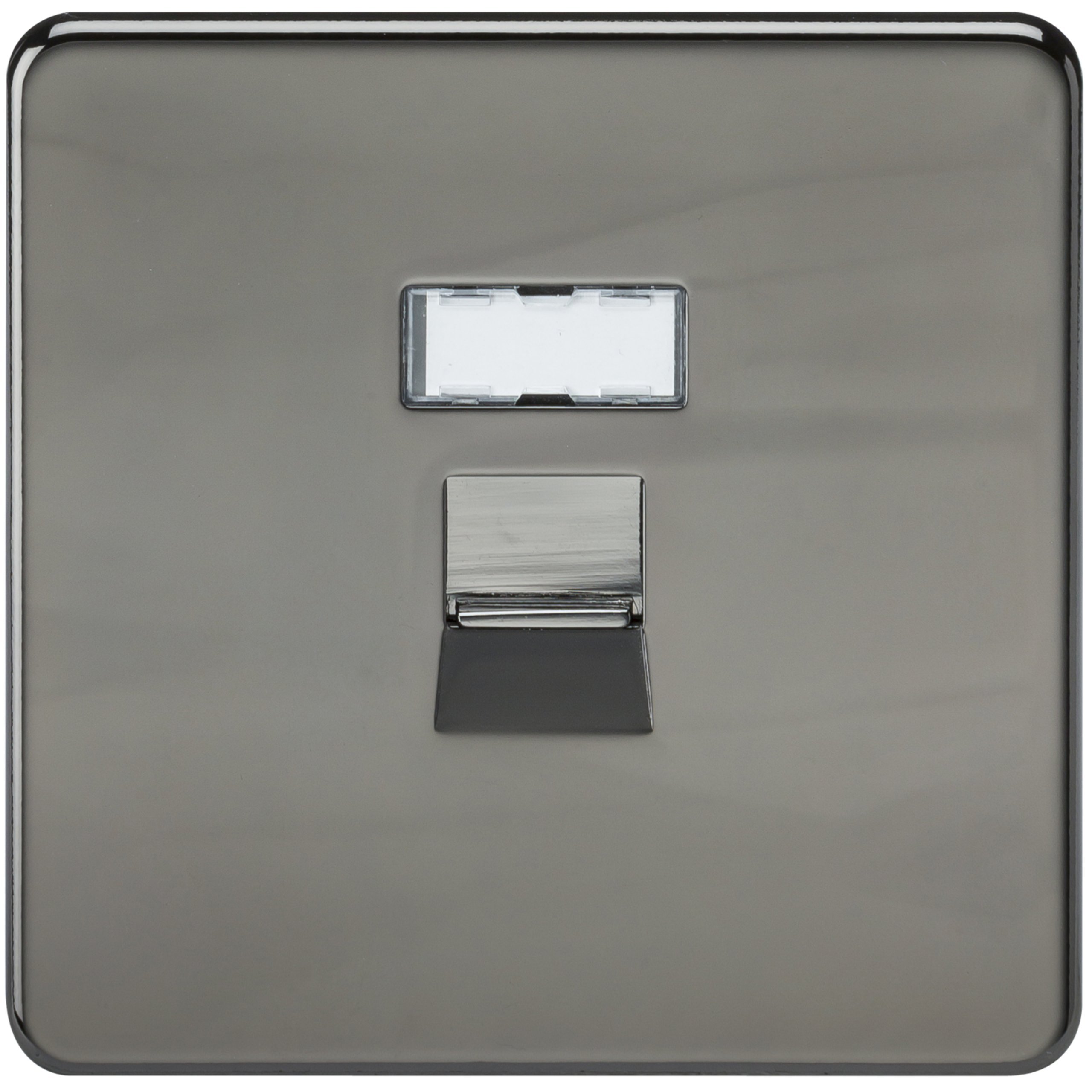 Knightsbridge SFRJ45BN Screwless Rj45 Network Outlet, 230 V, Black Nickel