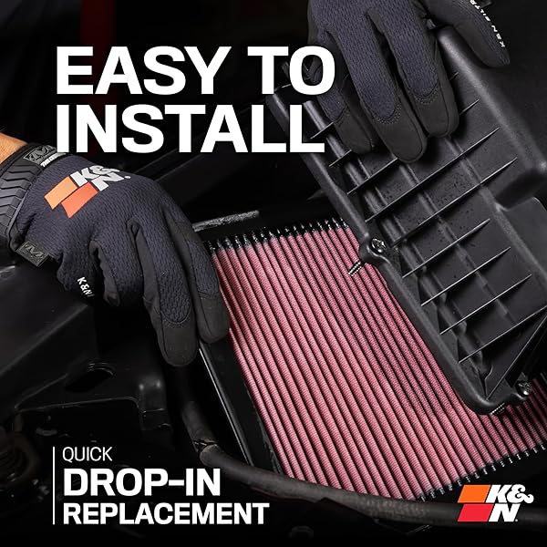 K&N HIGH-FLOW ORIGINAL LIFETIME ENGINE AIR FILTER: INCREASE POWER: PREMIUM, WASHABLE: COMPATIBLE WITH 2014-2022 HONDA: CIVIC, CIVIC SI, CRV, 33-5044