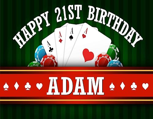Amazon Com Casino Vegas Gamble Poker Birthday Banner Personalized