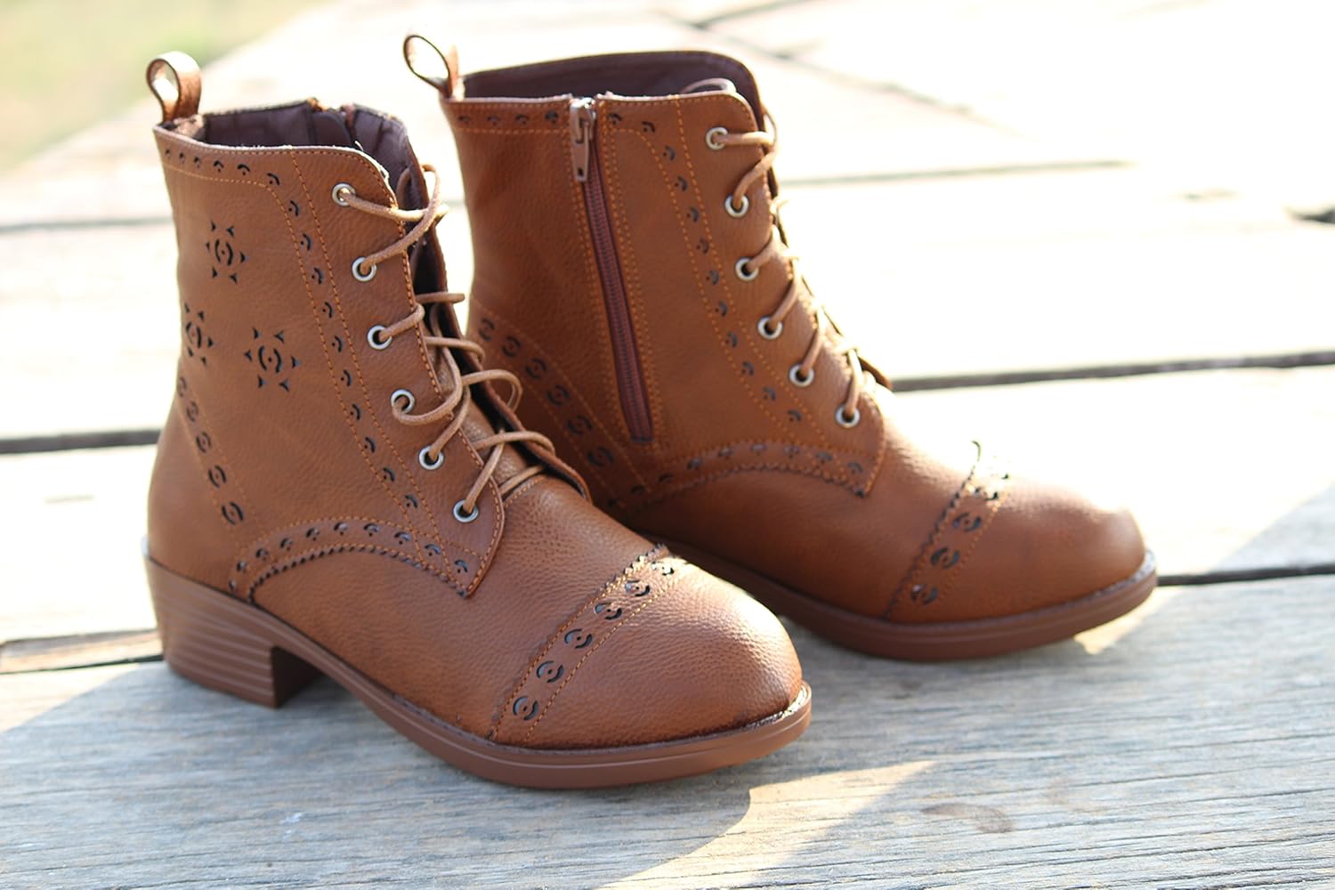 brauch women's high ankle brown boots