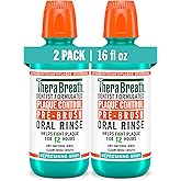 TheraBreath Plaque Control Pre-Brush Oral Rinse, Refreshing Mint Flavor, Antigingivitis and Antiplaque Rinse, Dentist Formulated, Alcohol Free, 16 Fl Oz (Pack of 2)