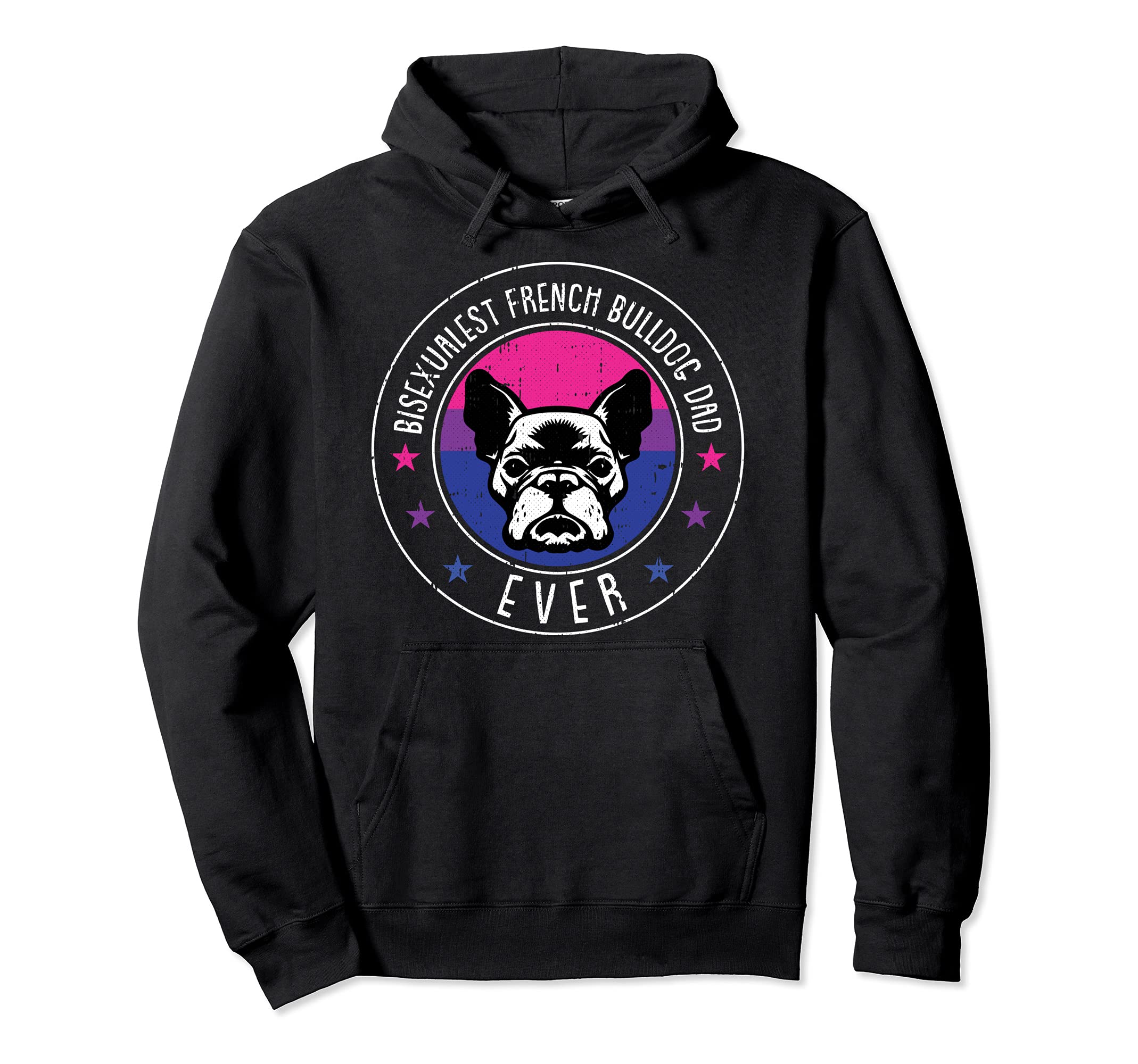 French Bulldog Dad LGBT-Q Bisexual Pride Frenchie Dog Ally Pullover Hoodie