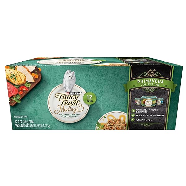 PURINA FANCY FEAST WET CAT FOOD VARIETY PACK, MEDLEYS PRIMAVERA COLLECTION – (2 PACKS OF 12) 3 OZ. CANS