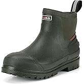 HISEA Men's Chelsea Rain Boots, Rubber Ankle Short Boots for Men Waterproof, Durable Insulated Mud Booties for Outdoor Garden Work