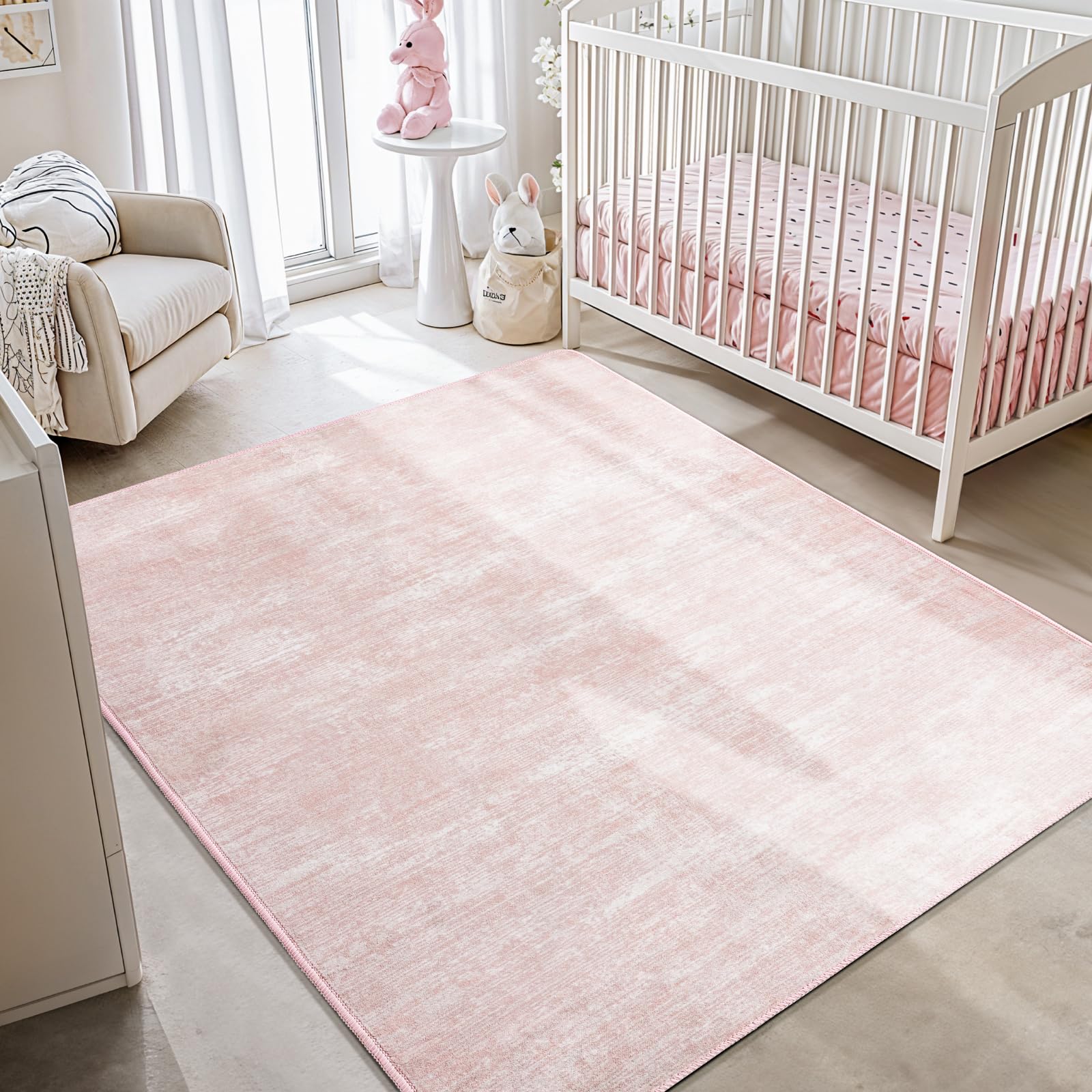 Photo 1 of LIANLAM Washable Rug 6x9 Area Rugs for Living Room - Stain Resistant Non-Slip Backing Boho Rug for Bedroom,Durable & Ultra-Thin Vintage Large Area Rug(6x9,Pink)