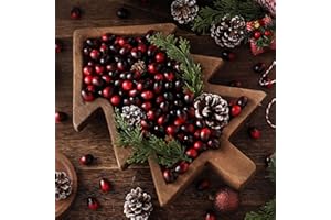 Wavwavw 100 Pcs Christmas Artificial Cranberries Fruit Fake Cranberries for Christmas Tree Decoration Wedding Garland DIY Craft Table Decoration Photo Props