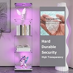 nifoti 4-Shelf LED Lights Glass Display