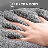 Wyewye Microfiber Bath Mat 40x60 Grey Ultra Thick Absorbent Non-Slip view 3
