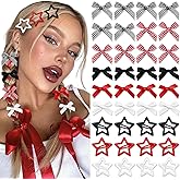 STGDAK 36 Pcs Valentines Hair Clips Cute Mini Bow Hair Ribbon Alligator Clip Star Barrettes Kawaii Small Bowknot Clips Plaid Hair Bows For Women Girls Y2k Style Valentine' Day Accessories