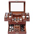 Dajasan Watch Box, Watch Case for Men, 8 Slot Watch Display Case, Large Watch Holder Organizer for Men Women Boys Husband Dad, PU Leather (Brown)