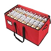 Sattiyrch Christmas Ornament Storage Box,8 Trays with Customizable Dividers,Canvas,Dust-Proof, Collapsible,Portable with Dual Handles,Holds Up to 128 x 2.36 Ornaments