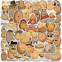 Amazon.com: 100 Pcs Potato Stickers Waterproof PVC Christmas ...
