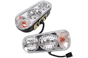 KUAFU Universal Halogen Snow Plow Lights Compatible with Boss Western Blizzard Meyer Snow Way Curtis Snow Dog Replace for 1311100 W/Yellow Turn Light and White Low Beam Light High Beam Light Lamp Kit