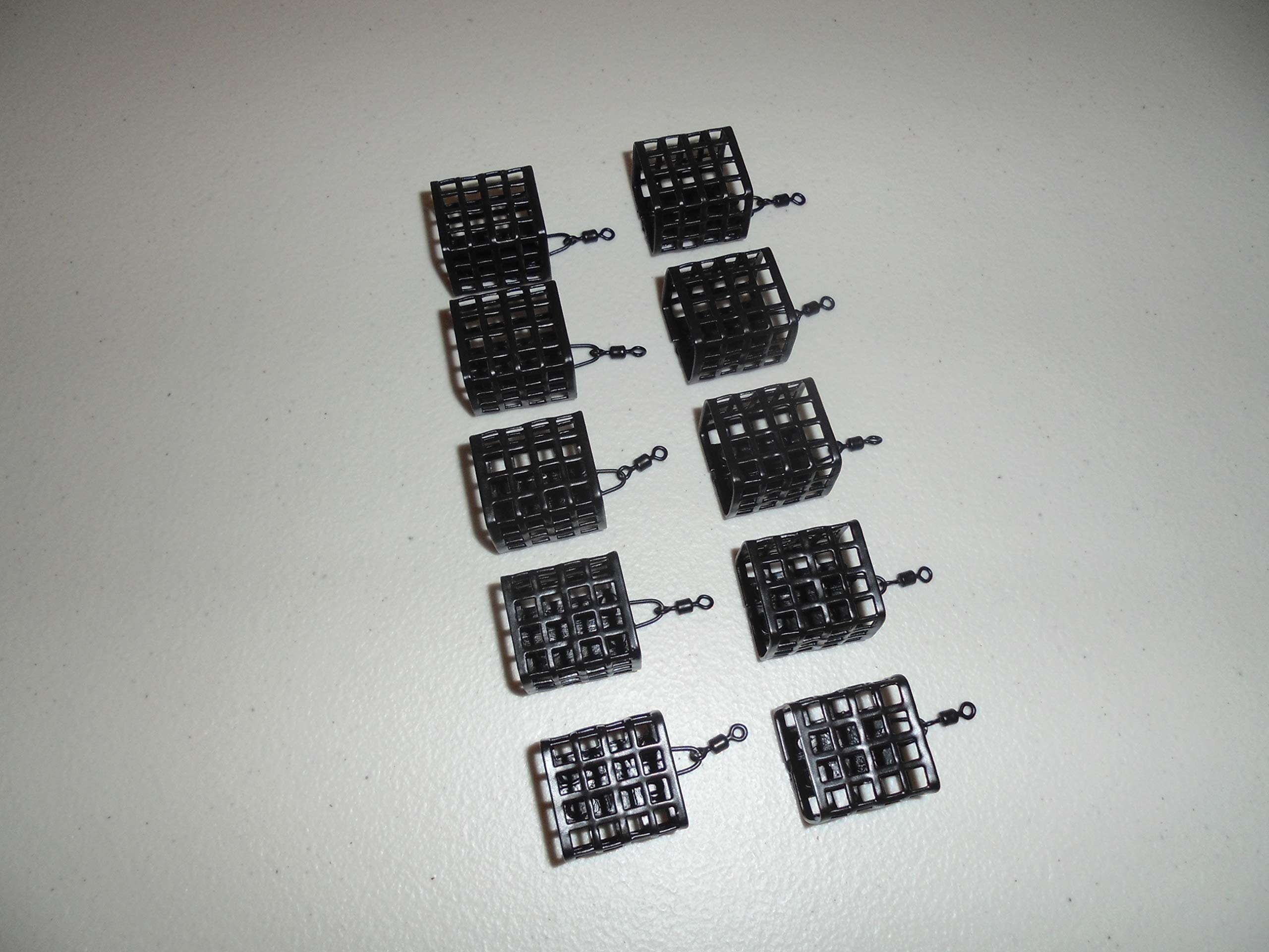 10 x Square Metal Cage Feeders with swivel - 10 grams. Carp/Coarse fishing