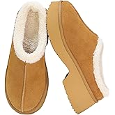 Platform Clogs for Womens Genuine Suede Fuzzy Soft Flat New Heights, Memory Foam and Non-Slip Comfortable Stylish Closed Toe Clogs for Women 2025