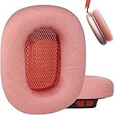Aiivioll AirPods Max Ear Cushions, Replacement Earpads for AirPods Max Headphones, Mesh Fabric Ear Pads with Memory Foam and Magnet for AirPods Max (Pink)