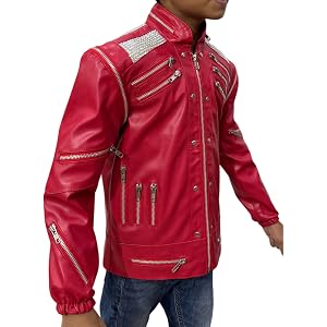 DIZLLER KIDS Beat-It Jacket - Red - Faux Leather
