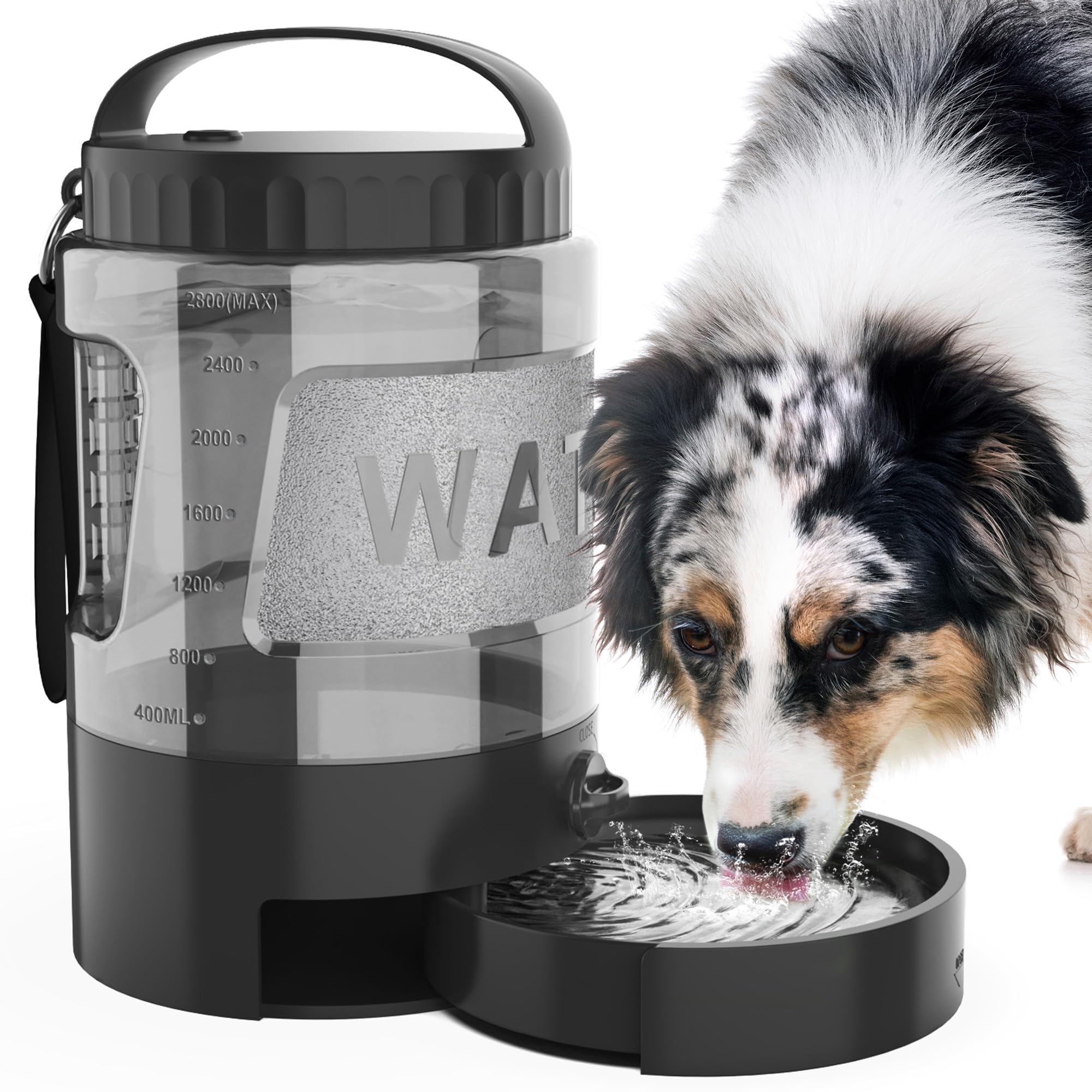 Photo 1 of Dog Water Bottle Bowl Dispenser - 95OZ Large Dog Travel Water Bottle Portable with Pull-Out Travel Water Bowl for Dogs Camping Hiking Traveling Beach Park Accessories, Leak-Proof Pet Water Dispenser
