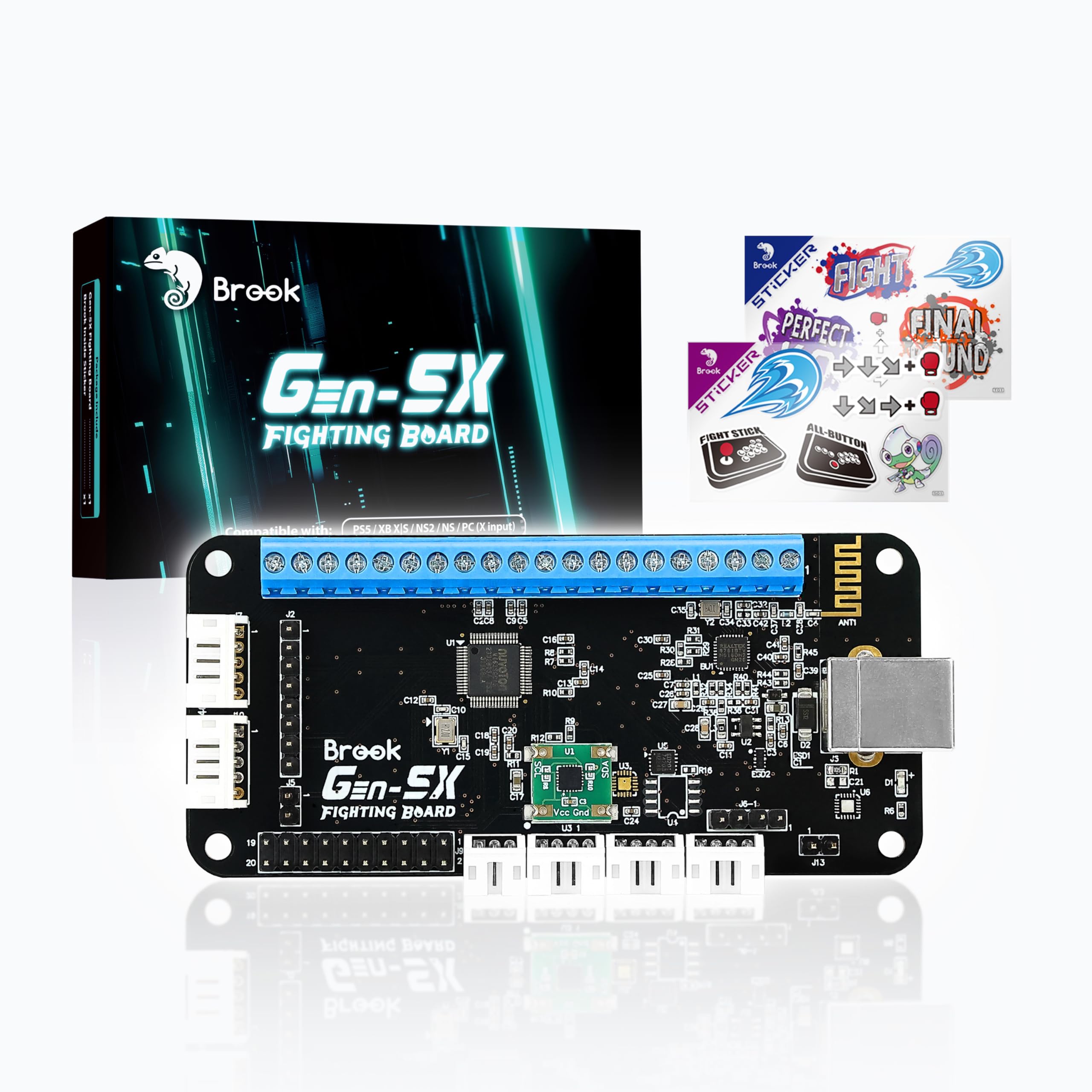 Brook GEN5X Fighting Board – Ultimate Multi-Platform Support: Compatible with PS5, Xbox Series, NS 2, and PC – Ultra-Fast Responsiveness Ideal for Fighting Games (Exclusive Version)